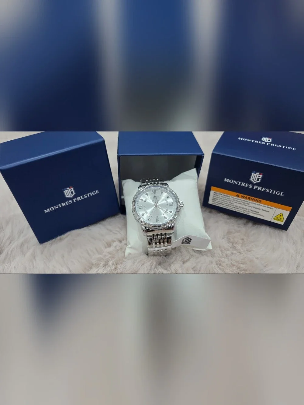 Montes Prestige (Invicta Collab) Silver Crystal-Accent Stainless Steel Watch 45